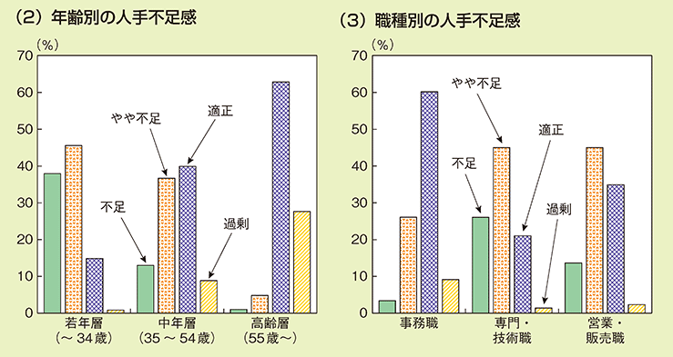 1_年齢別、職種別の人手不足間