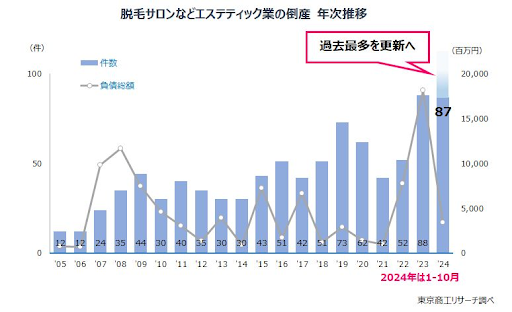 3.エステティック業の倒産推移