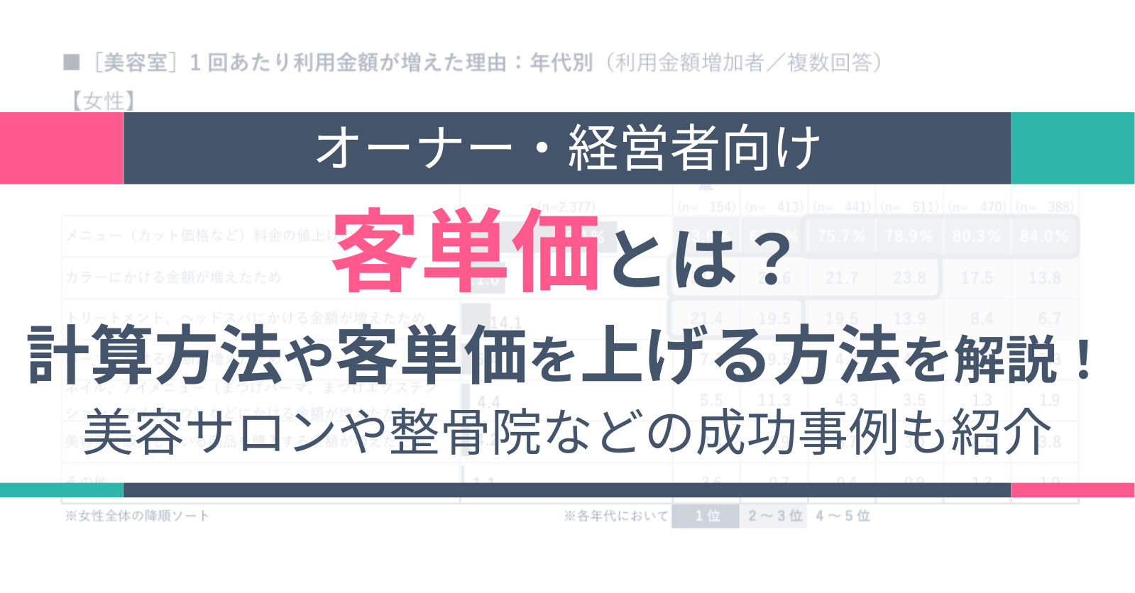 客単価とは？計算方法や客単価を上げる方法を解説！美容サロンや整骨院などの成功事例も紹介 | Bizリジョブ
